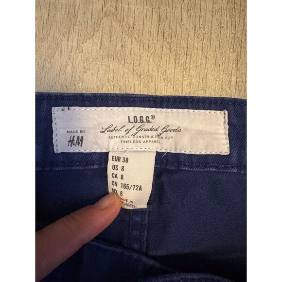 H&M L.O.G.G. Womens Blue Slim Fit Jeans Size 8 Cotton Blend Blue - Picture 4 of 4